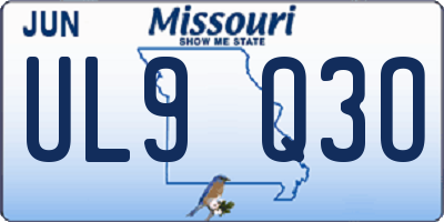 MO license plate UL9Q3O