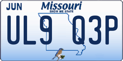 MO license plate UL9Q3P