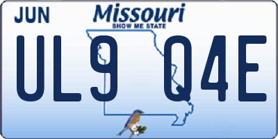 MO license plate UL9Q4E
