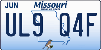 MO license plate UL9Q4F