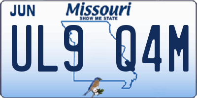 MO license plate UL9Q4M