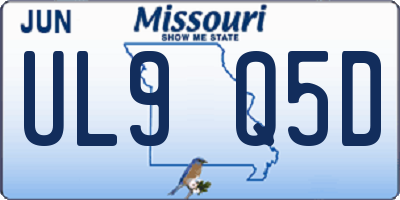 MO license plate UL9Q5D