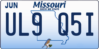 MO license plate UL9Q5I