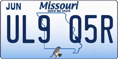 MO license plate UL9Q5R