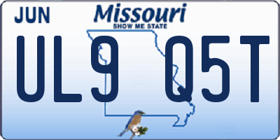 MO license plate UL9Q5T