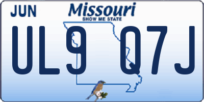 MO license plate UL9Q7J