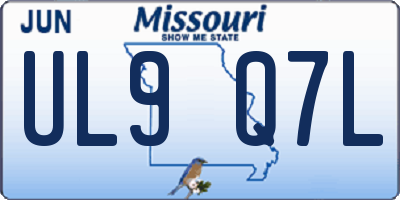 MO license plate UL9Q7L