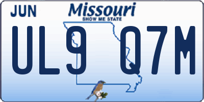 MO license plate UL9Q7M