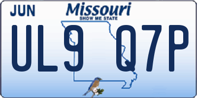 MO license plate UL9Q7P