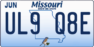 MO license plate UL9Q8E