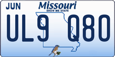 MO license plate UL9Q8O