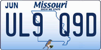 MO license plate UL9Q9D