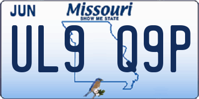 MO license plate UL9Q9P