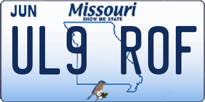 MO license plate UL9R0F