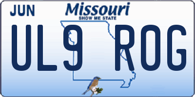 MO license plate UL9R0G
