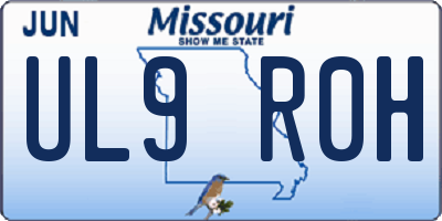 MO license plate UL9R0H