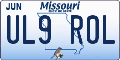MO license plate UL9R0L