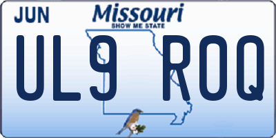 MO license plate UL9R0Q