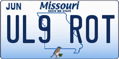 MO license plate UL9R0T