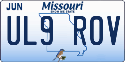 MO license plate UL9R0V