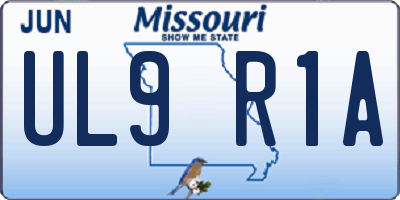 MO license plate UL9R1A