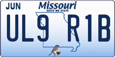 MO license plate UL9R1B