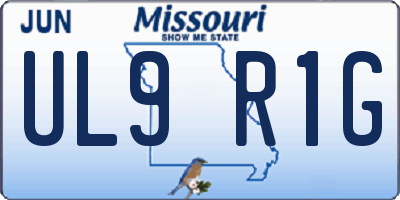 MO license plate UL9R1G