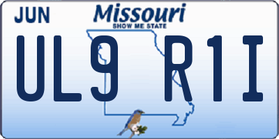 MO license plate UL9R1I