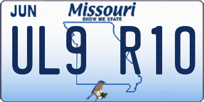 MO license plate UL9R1O