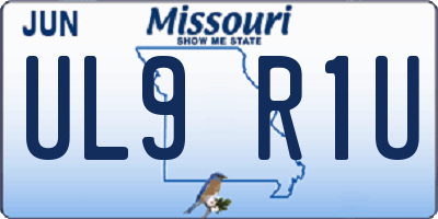 MO license plate UL9R1U