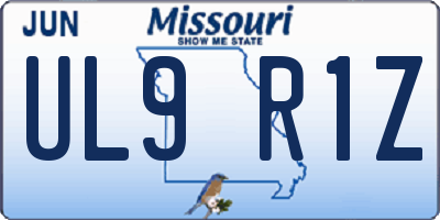 MO license plate UL9R1Z
