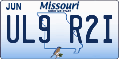 MO license plate UL9R2I