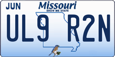 MO license plate UL9R2N
