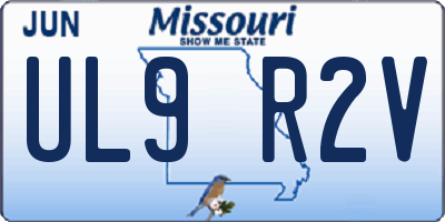 MO license plate UL9R2V