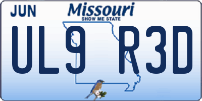MO license plate UL9R3D