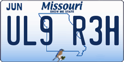 MO license plate UL9R3H