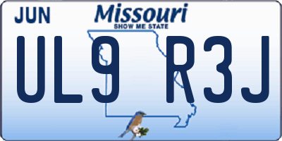 MO license plate UL9R3J