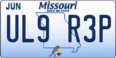 MO license plate UL9R3P