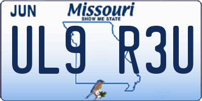 MO license plate UL9R3U