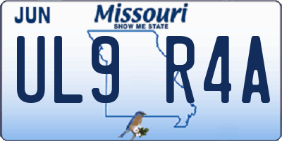 MO license plate UL9R4A