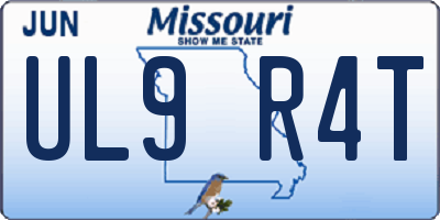 MO license plate UL9R4T