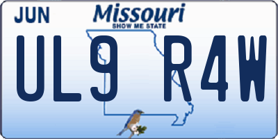 MO license plate UL9R4W