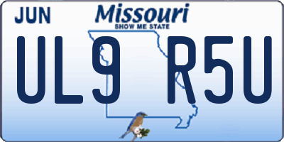 MO license plate UL9R5U
