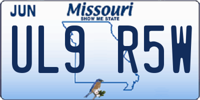 MO license plate UL9R5W