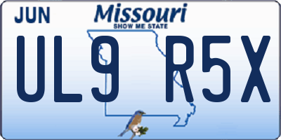 MO license plate UL9R5X