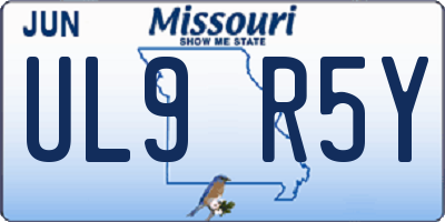 MO license plate UL9R5Y