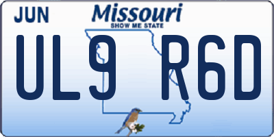 MO license plate UL9R6D