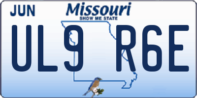 MO license plate UL9R6E