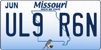 MO license plate UL9R6N