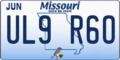 MO license plate UL9R6O